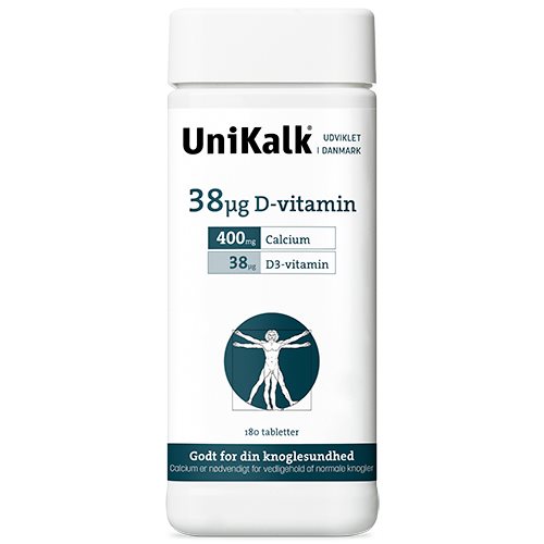 Billede af Unikalk D-vitamin 38 µg - 180 tab
