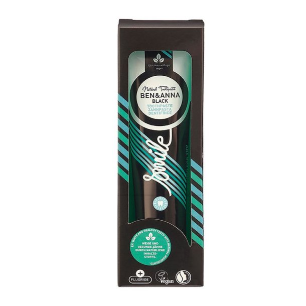 Ben &amp; Anna Tandpasta Black med Flour - 75 ml. alu tube