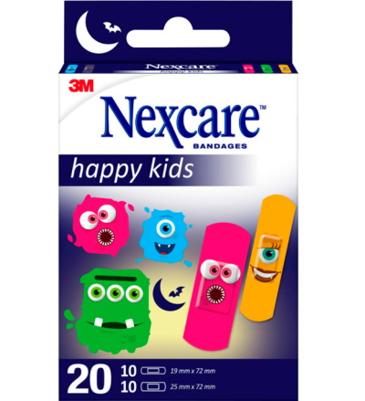 Nexcare Happy Kids Hypoallergent - 20 stk. i 2 str.