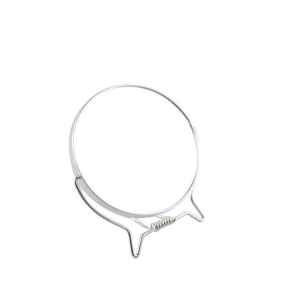 Barberspejl, 11,5cm, slv, vendbart, p fod