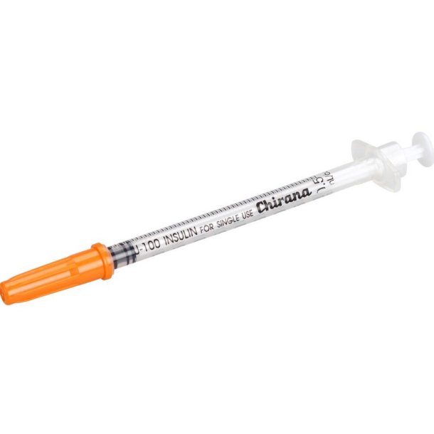 Chirana Insulinspr�jte 0,5 ml med Kanyle, Steril, 29G x 1/2, 12,7 mm - 100 stk.