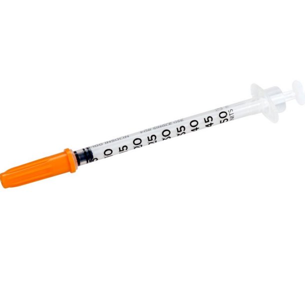Chirana Insulinspr�jte 0,5 ml med Kanyle, Steril, 30G x 5/16, 8 mm - 100 stk.