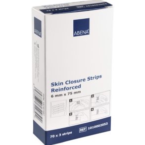 Abena Suturtape 6 mm x 7.5 cm, white, reinforced, sheets of 3 strips, latex-free, sterile, single-use � 70 sheets