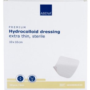 Abena Hydrokolloid Bandage, Ekstra Tynd, Semi-transparent, 10 x 10 cm. Steril  - 10 stk.