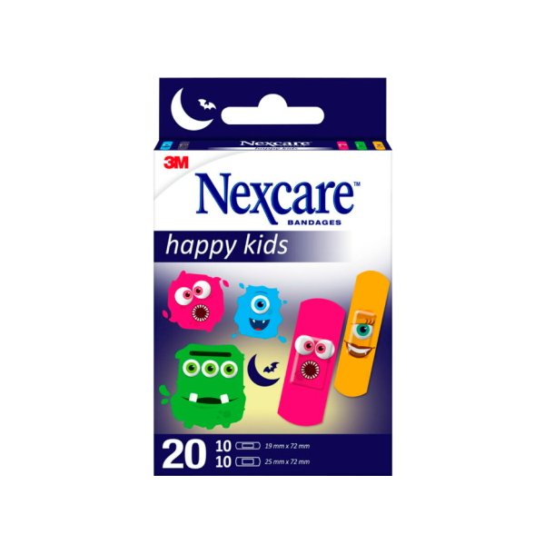 Nexcare Happy Kids Hypoallergent - 20 stk. i 2 str.