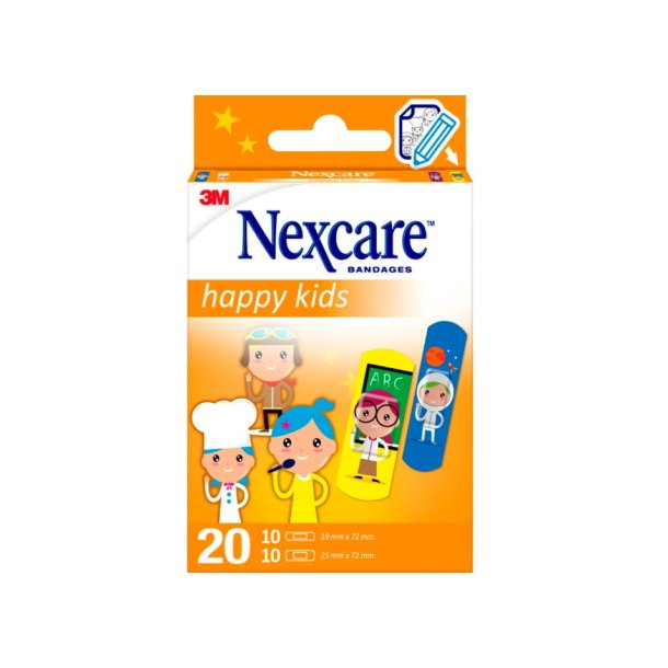 Nexcare Happy Kids Hypoallergent - 20 stk. i 2 str.