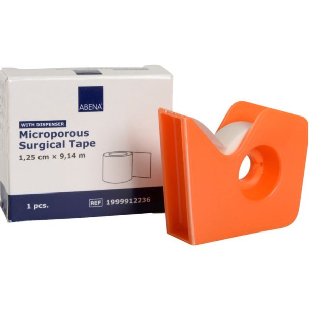 Abena Microporous Tape med dispenser 1,25 cm x 9,14 m - 1 rl.