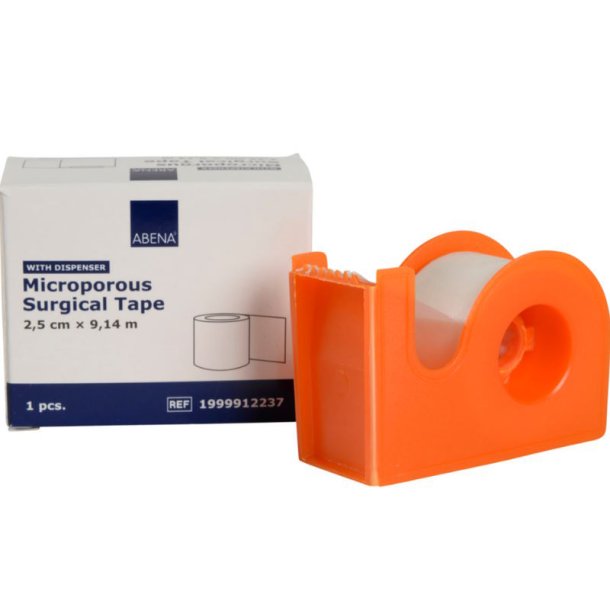 Abena Microporous Tape med dispenser 2,5 cm x 9,14 m - 1 rl.