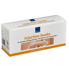 Abena Injektionsserviet, 3x6cm, 75% ethanol, 0.5% klorhexidin, enkeltpakket - 100 stk.