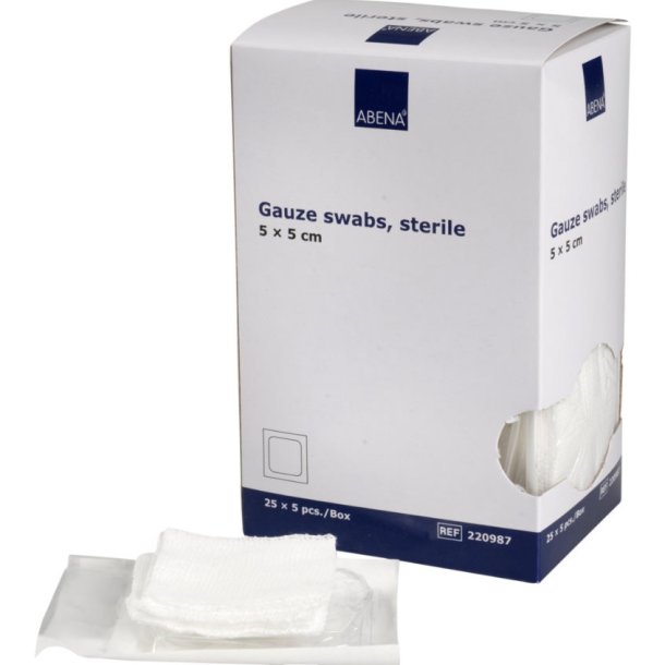 Curi-Med Gaze kompres 5 x 5 cm. Sterile, 17 trde - 25 x 5 stk.
