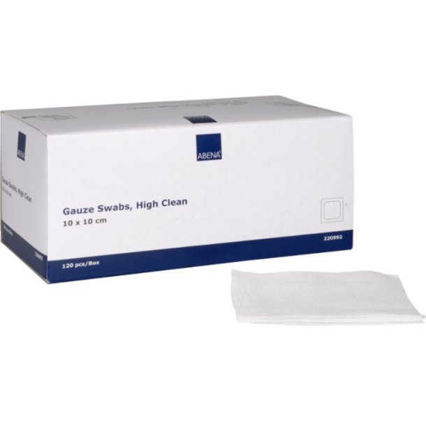 Gaze Kompres, 8-lags, 10x10cm, Cleanbox, Usteril, Engangs - 120 stk.