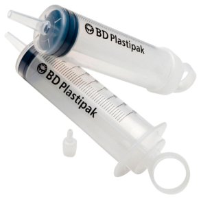 BD Plastipak Syringes 100 ml with Catheter tip and loose cap, centered, 3 comp., - 2 pcs.
