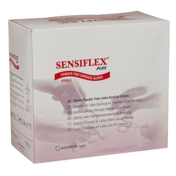 Sensiflex Plus Operationshandske, latex, pudderfri, Str. 7,5 - 50 par