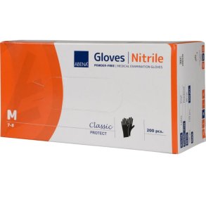 Abena Classic Protect Nitrile Gloves Size Medium, Black - 200 pcs.