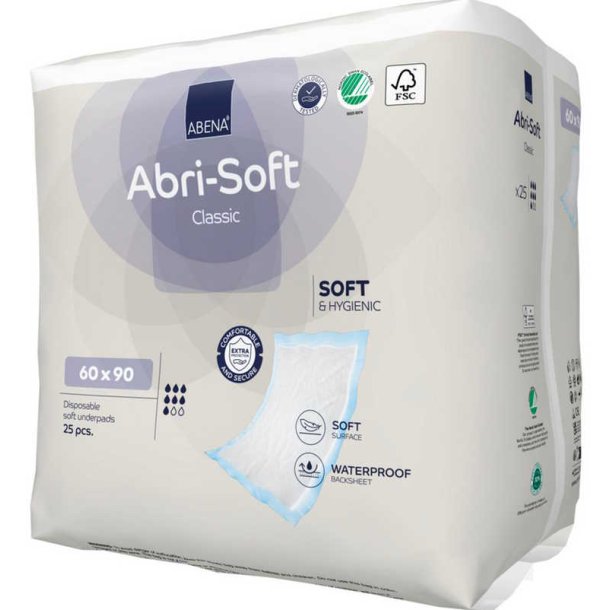 Abena Abri-Soft Engangsunderlag, Classic 60 x 90 cm. - 25 stk.