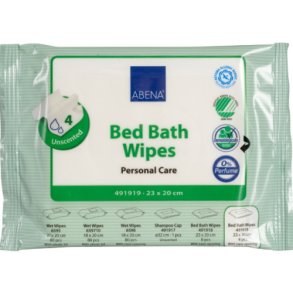 Abena Sengebadsserviet 20 x 23 cm, U. farve og parfume - 4 stk.