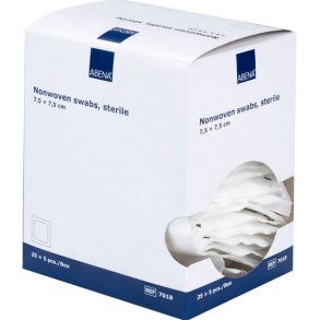 Abena Nonwoven Compresses, 7.5 � 7.5 cm. 4-ply, Sterile � 25 � 5 pcs.