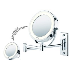 Beurer BS 59 Illuminated round cosmetic mirror with wall mount and LED light