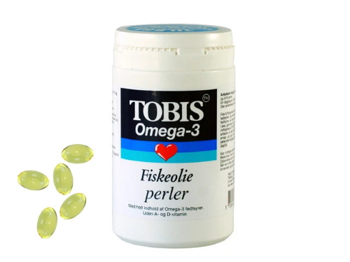 Billede af Tobis Fiskeolie Omega-3 500 mg - 200 stk. Perle kapsler