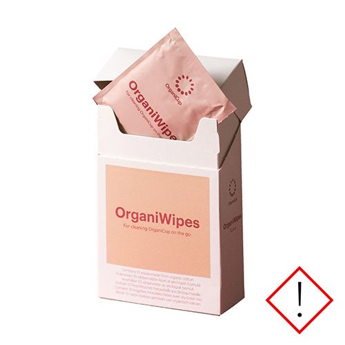 Se OrganiWipes til Rengøring af Menstruationskop - 10 stk. hos OnlineShoppen365
