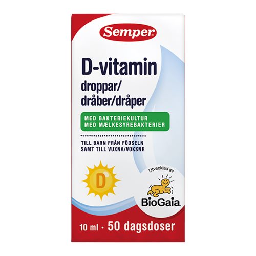 Se Semper D-vitamindråber med Mælkesyrebakterier - 10 ml. hos OnlineShoppen365