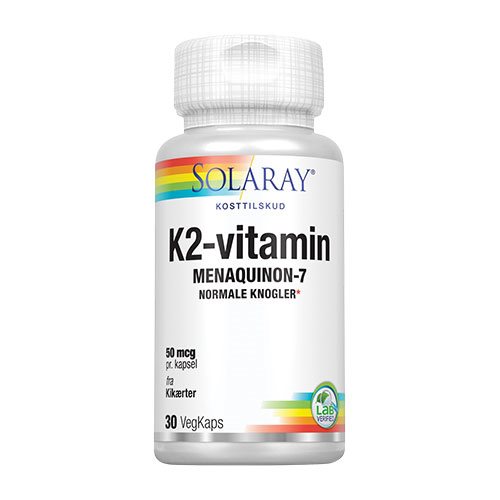 Se Solaray K2-vitamin 50 mcg - 30 stk. hos OnlineShoppen365