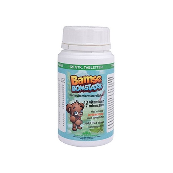 Bamse Bomstrk Vitaminer med Naturlig Sukker - 120 stk.