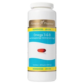 Fitness Pharma Omega 3,6 og 9 med A-D-E-K Vitamin - 180 stk.