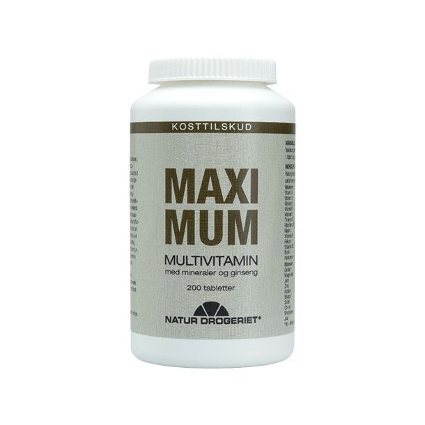 Maximum Extra - 13 Vitaminer, 10 Mineraler &amp; Ginseng - 200 stk.