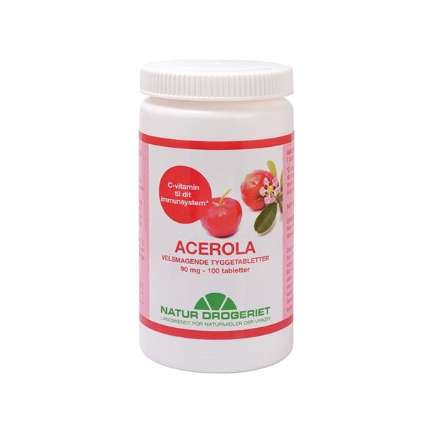 Acerola tyggetabletter 90 mg, C-vitamin - 100 stk.