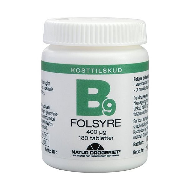 Folsyre Tabletter 400 &micro;g - 180 stk.