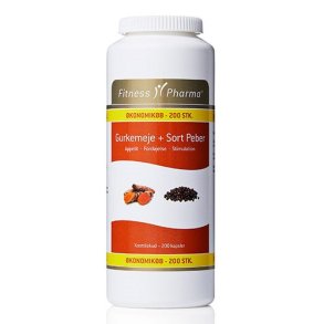 Fitness Pharma Gurkemeje & Sort Peber - 200 kapsler