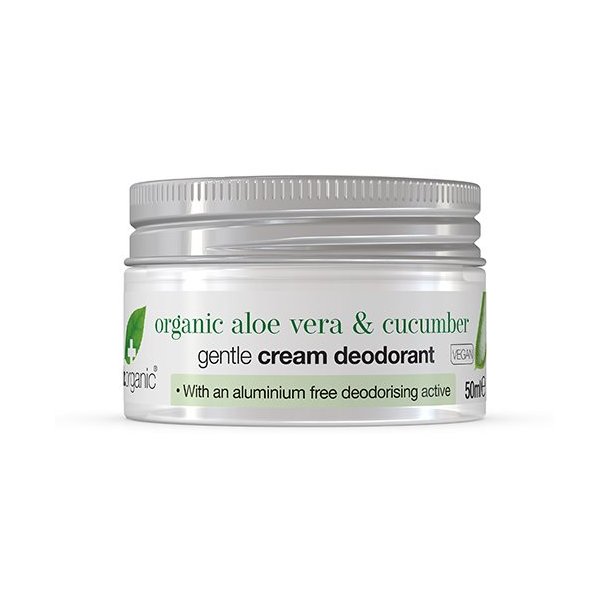 Dr Organic Cream Deodorant Aloe Vera og Cucumber - 50 ml.