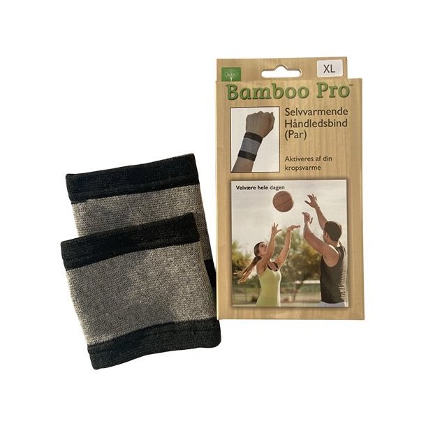 Bamboo Pro selvvarmende Hndledsbind Str. XL - 2 stk.