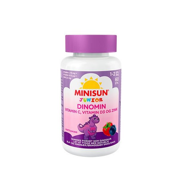 Biosym Dinomin C og D3 Vitamin Junior - 60 gum.