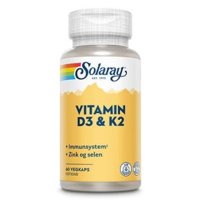 Solaray Vitamin D3 og K2 - 60 kap.