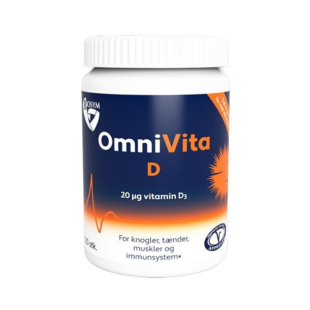 Biosym OmniVita D, 20 &mu;g - 120 kapsler