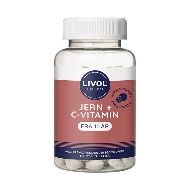 Livol Jern + C-vitamin - 140 stk. tyggetab.