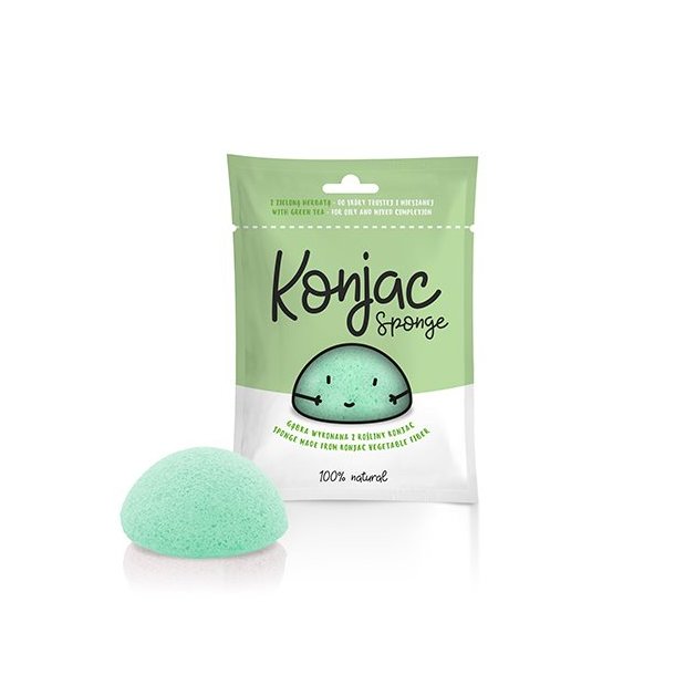 Konjac Svamp Grn til Normal og Fedtet Hud