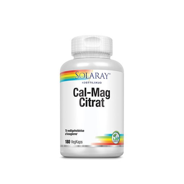 Solaray Cal-Mag Citrat - 180 stk.