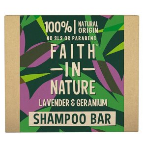 Faith in Nature Shampoo Bar Lavendel og Geranium - 85 g.