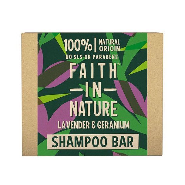 Faith in Nature Shampoo Bar Lavendel og Geranium - 85 g.