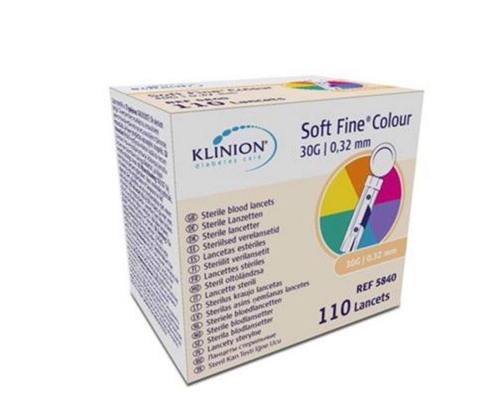 Billede af Klinion Soft Fine Lancetter ass. farver, Steril, 30G - 110 stk.