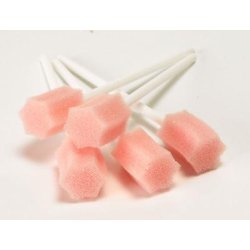 Mediq Mundplejepind med skumsvamp i lyserd - 5-stk.