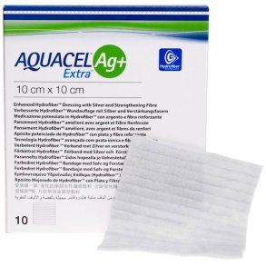 Aquacel Ag+ Extra, Hydrofiber med S�lv, 10 x 10 cm. - 10 stk.