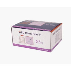 BD MicroFine, Insulinsprjte 0,5 ml med kanyle, steril, 8 mm x 0,30 mm (30G) - 100 stk.