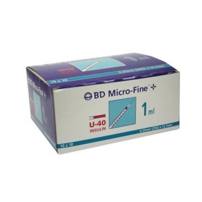 BD MicroFine, 1,0 ml med psvejset kanyle, U-40, 12,7 mm x 0,33 mm (29G) - 100 stk.