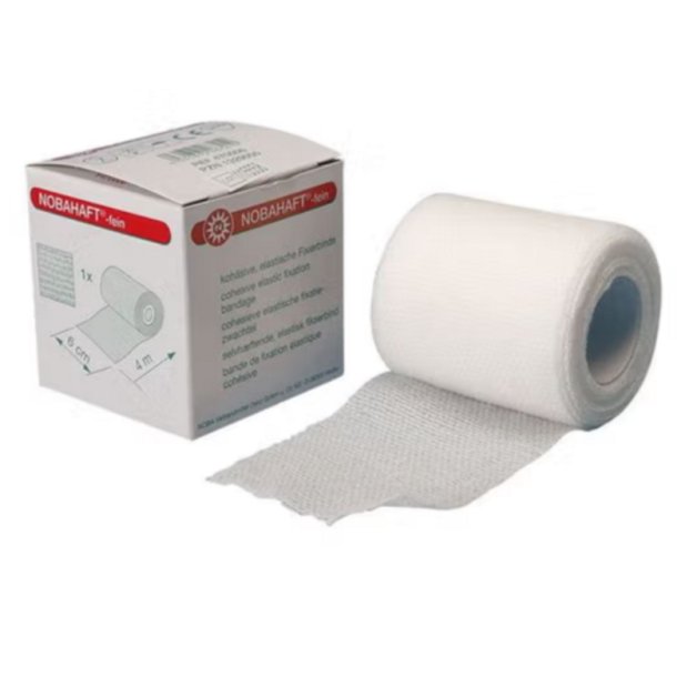 Nobahaft Fein, selvhftende fikseringsbind, latexfri, 6 cm x 4 m