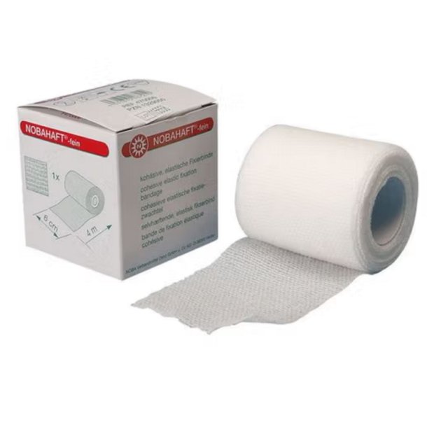 Nobahaft Fein, selvhftende fikseringsbind, latexfri, 8 cm x 4 m