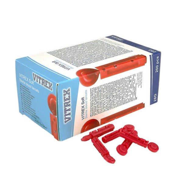 Vitrex, SteriLance Soft Lancetter, rd, Steril, 28G - 200 stk.
